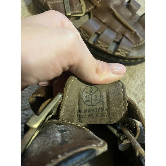 Doc Dr Martens Vintage Y2K Brown Leather Fisherman Sandals Chunky Men's Size 9 - Picture 6 of 8